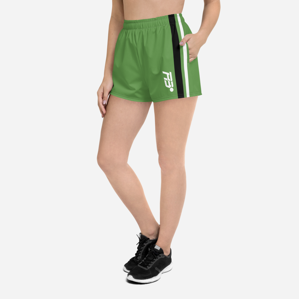 WOMENS RECYCLED ATHLETIC SHORTS - GREEN