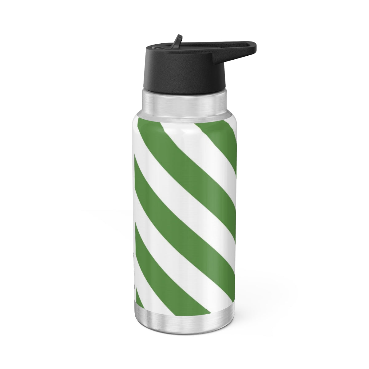 32 OZ DOUBLE-WALL STAINLESS STEEL WATER BOTTLE - GREEN CAUTION