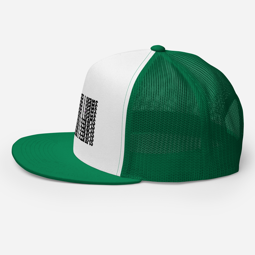 EMBROIDERED TRUCKER HAT - SWEATY LEISURE GREEN/WHITE