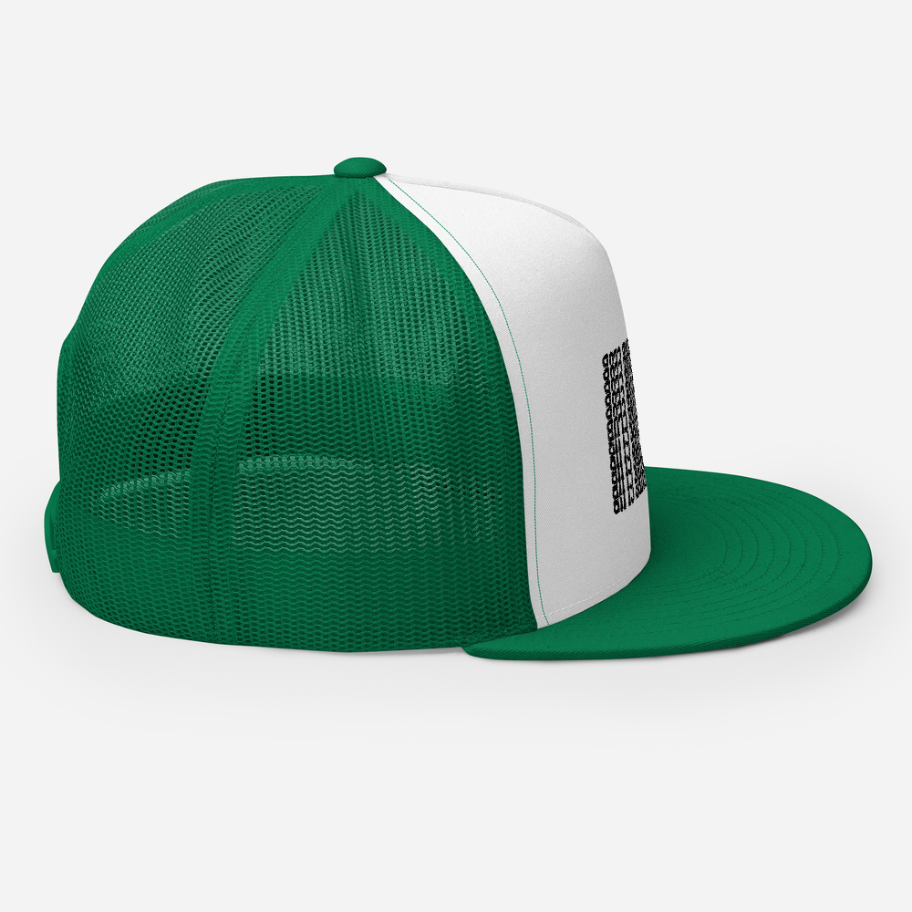 EMBROIDERED TRUCKER HAT - SWEATY LEISURE GREEN/WHITE