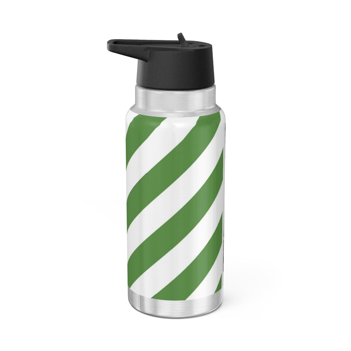 32 OZ DOUBLE-WALL STAINLESS STEEL WATER BOTTLE - GREEN CAUTION