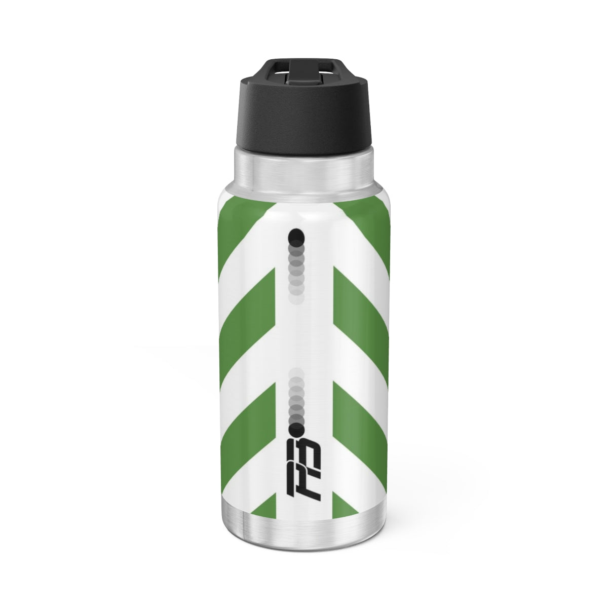 32 OZ DOUBLE-WALL STAINLESS STEEL WATER BOTTLE - GREEN CAUTION