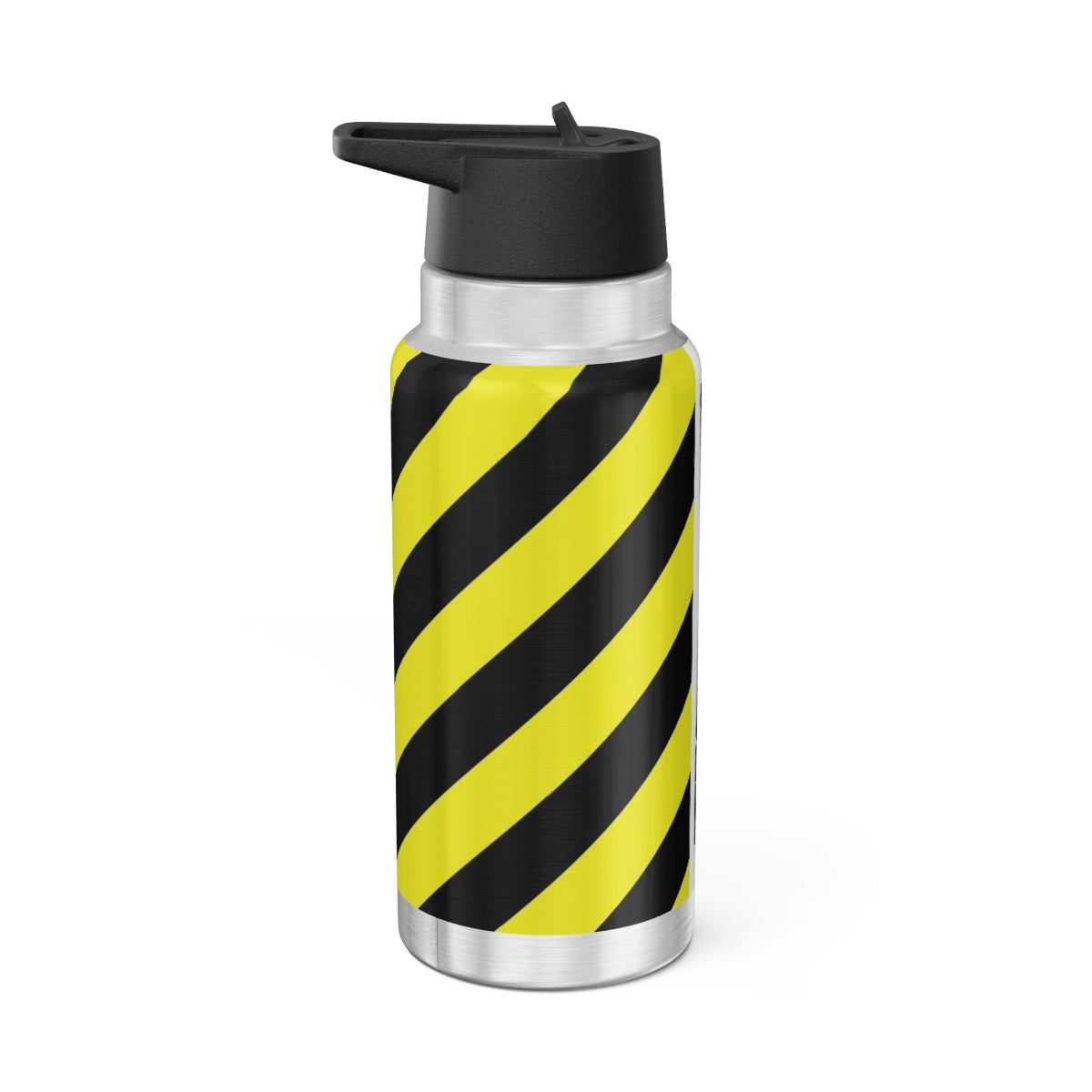 32 OZ DOUBLE-WALL STAINLESS STEEL WATER BOTTLE - YELLOW CAUTION