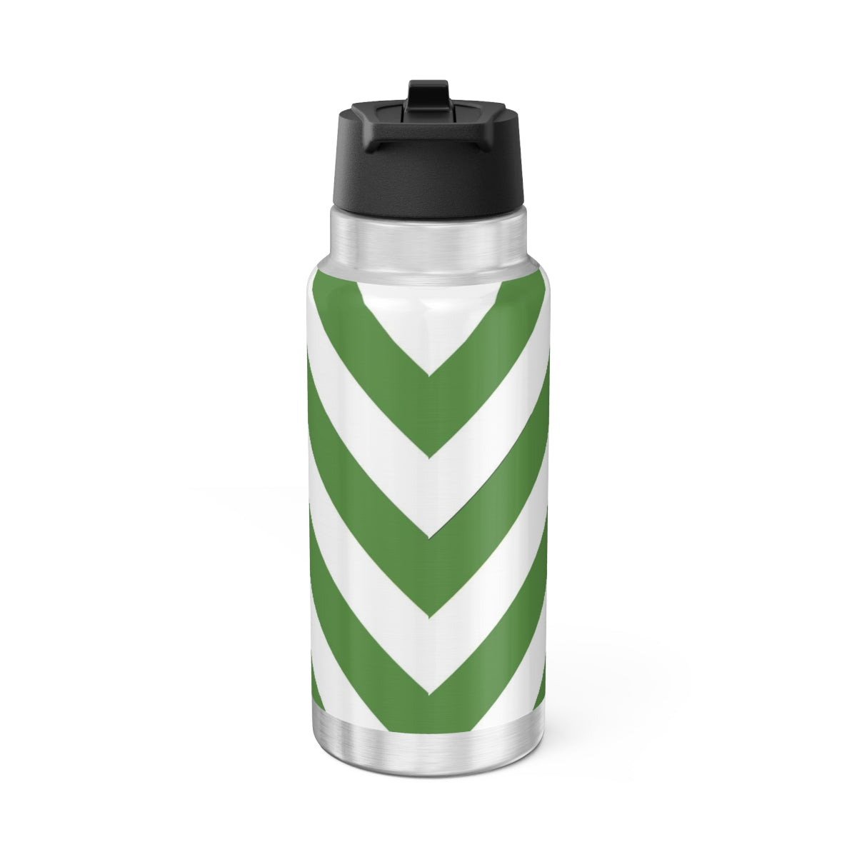 32 OZ DOUBLE-WALL STAINLESS STEEL WATER BOTTLE - GREEN CAUTION