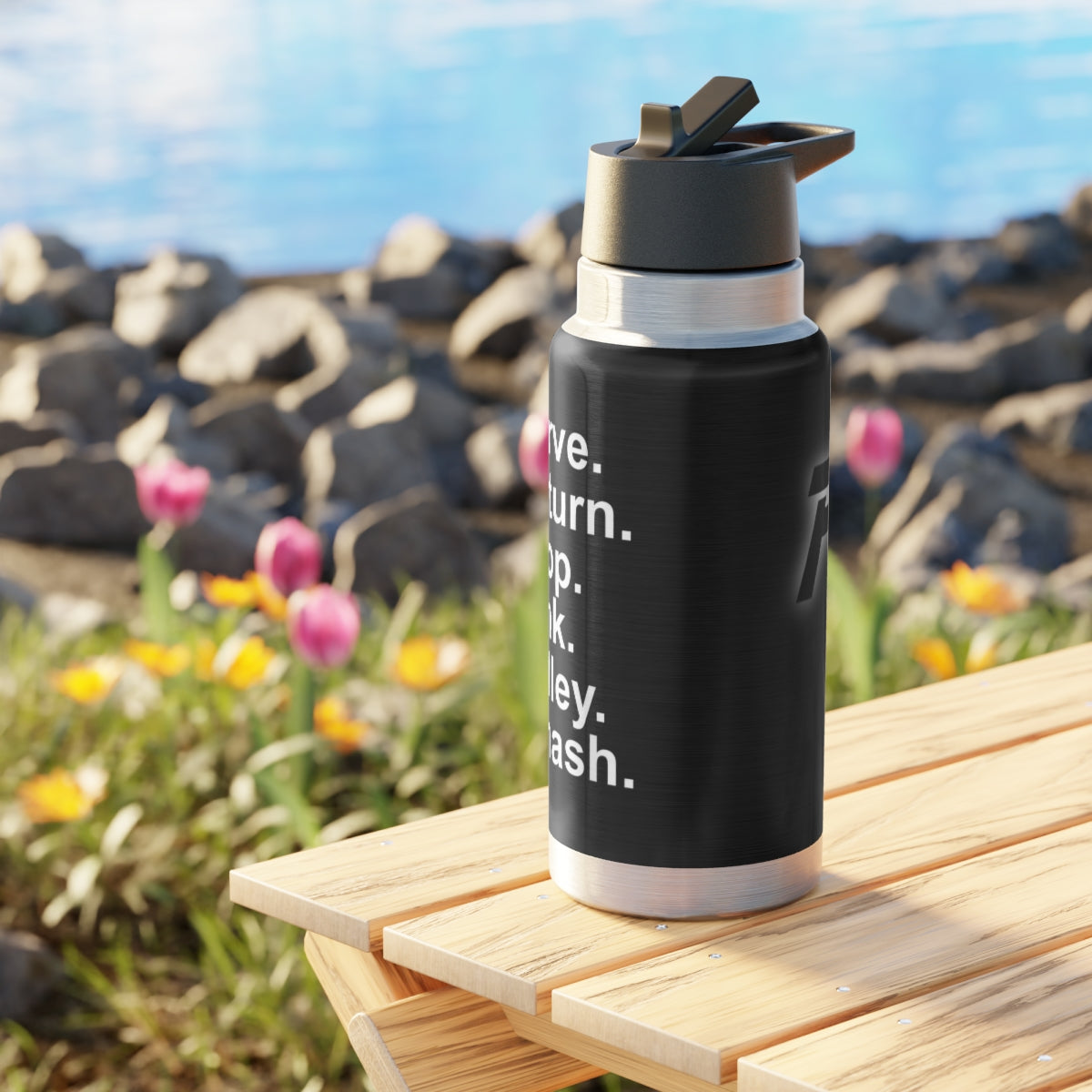 32 OZ DOUBLE-WALL STAINLESS STEEL WATER BOTTLE - BLACK