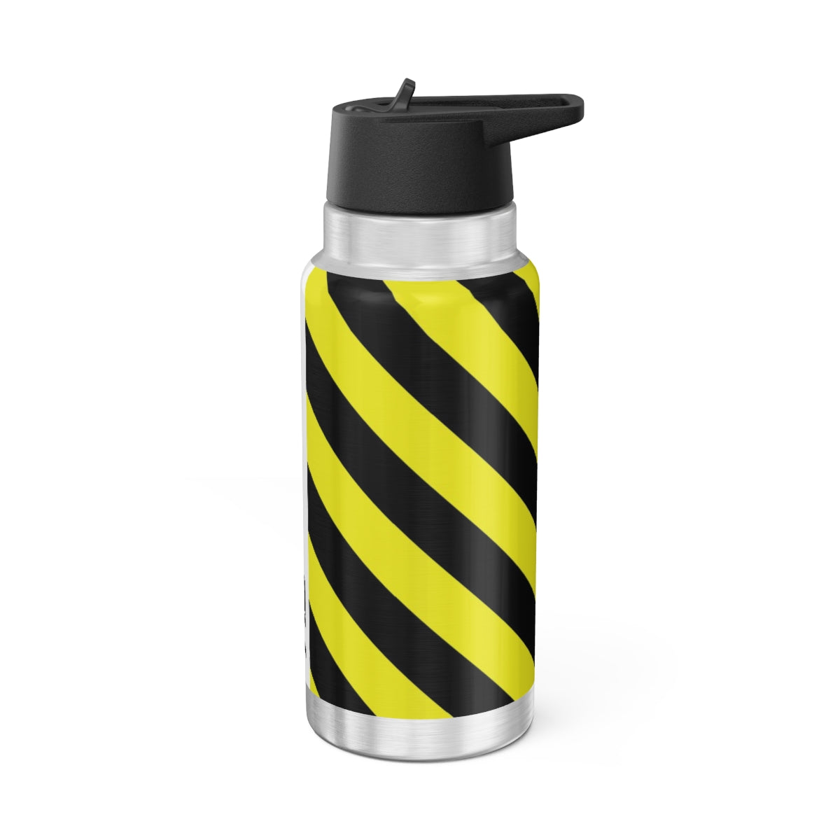 32 OZ DOUBLE-WALL STAINLESS STEEL WATER BOTTLE - YELLOW CAUTION