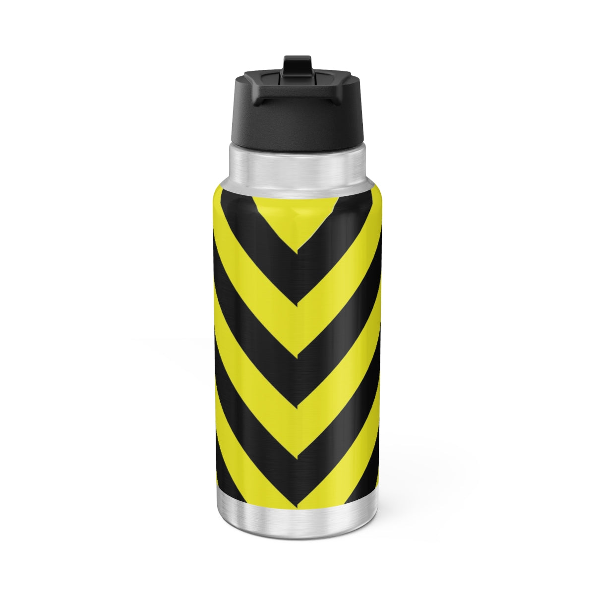 32 OZ DOUBLE-WALL STAINLESS STEEL WATER BOTTLE - YELLOW CAUTION