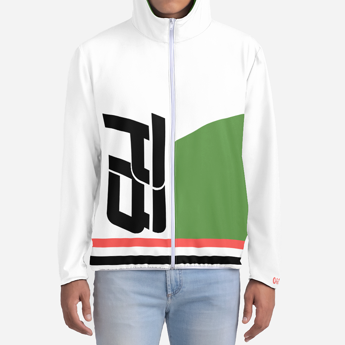 LIGHTWEIGHT JACKET - GREEN/WHITE