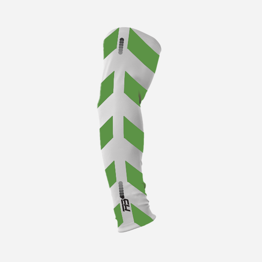 COMPRESSION ARM SLEEVE - GREEN/WHITE CAUTION