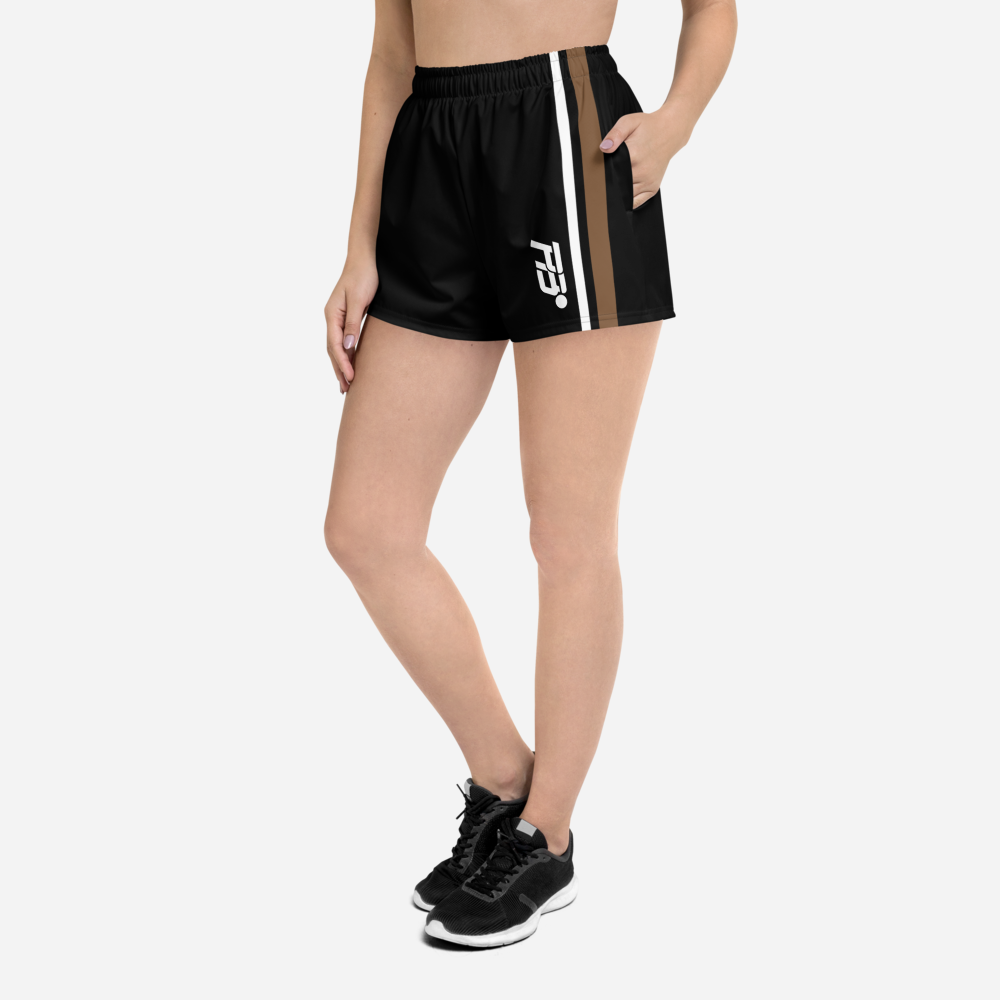 WOMENS RECYCLED ATHLETIC SHORTS - BLACK