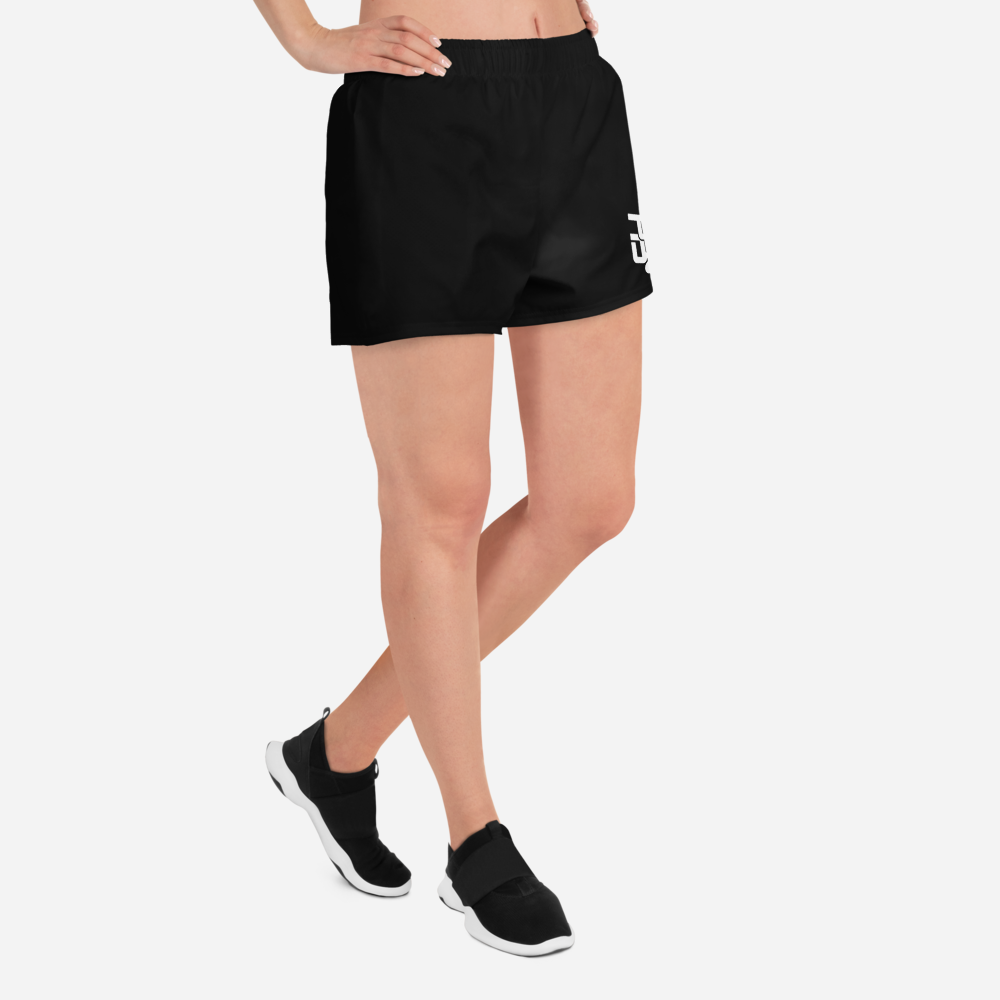 WOMENS RECYCLED ATHLETIC SHORTS - BLACK