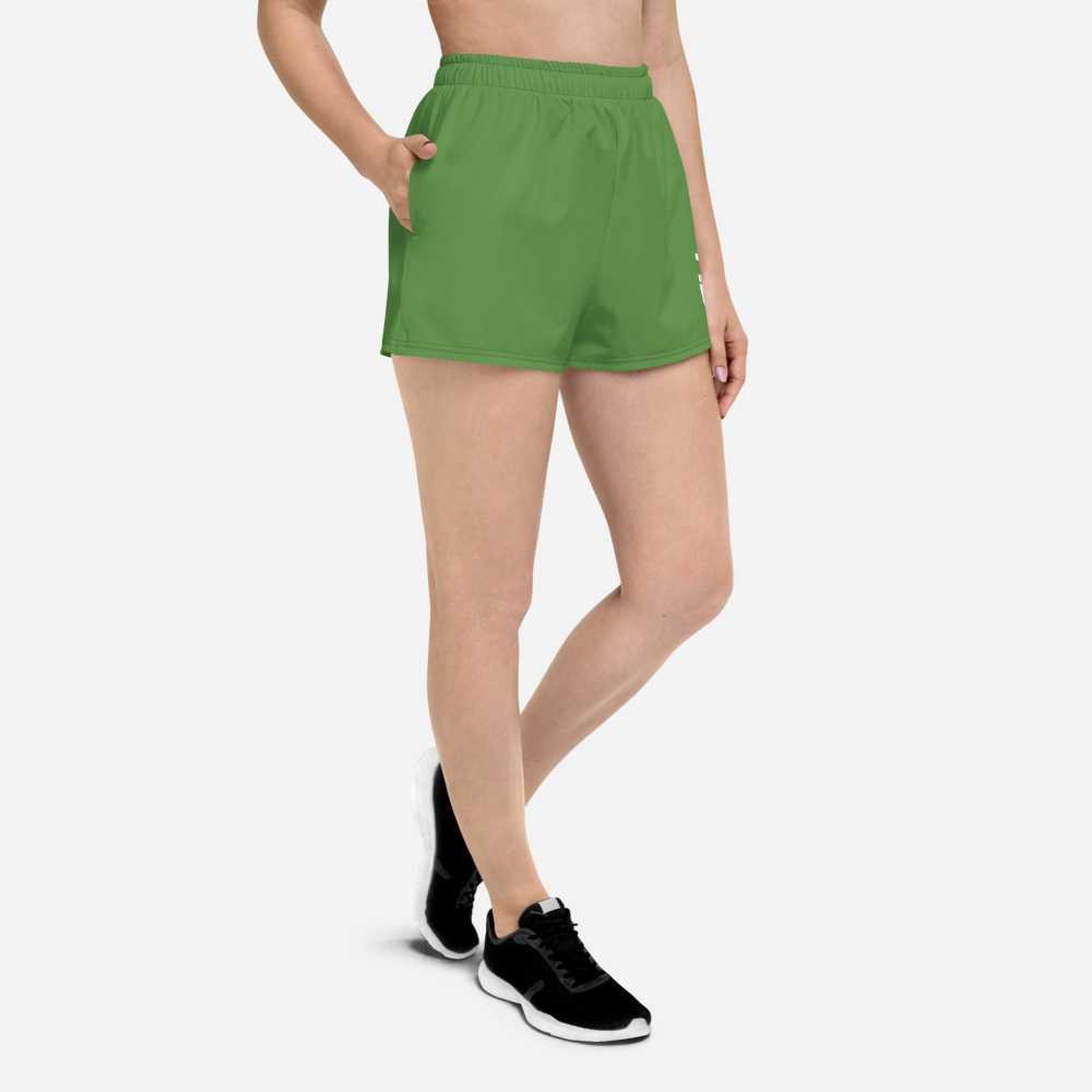 WOMENS RECYCLED ATHLETIC SHORTS - GREEN