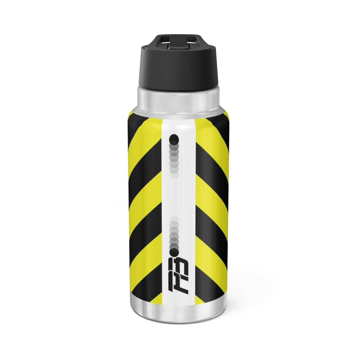 32 OZ DOUBLE-WALL STAINLESS STEEL WATER BOTTLE - YELLOW CAUTION