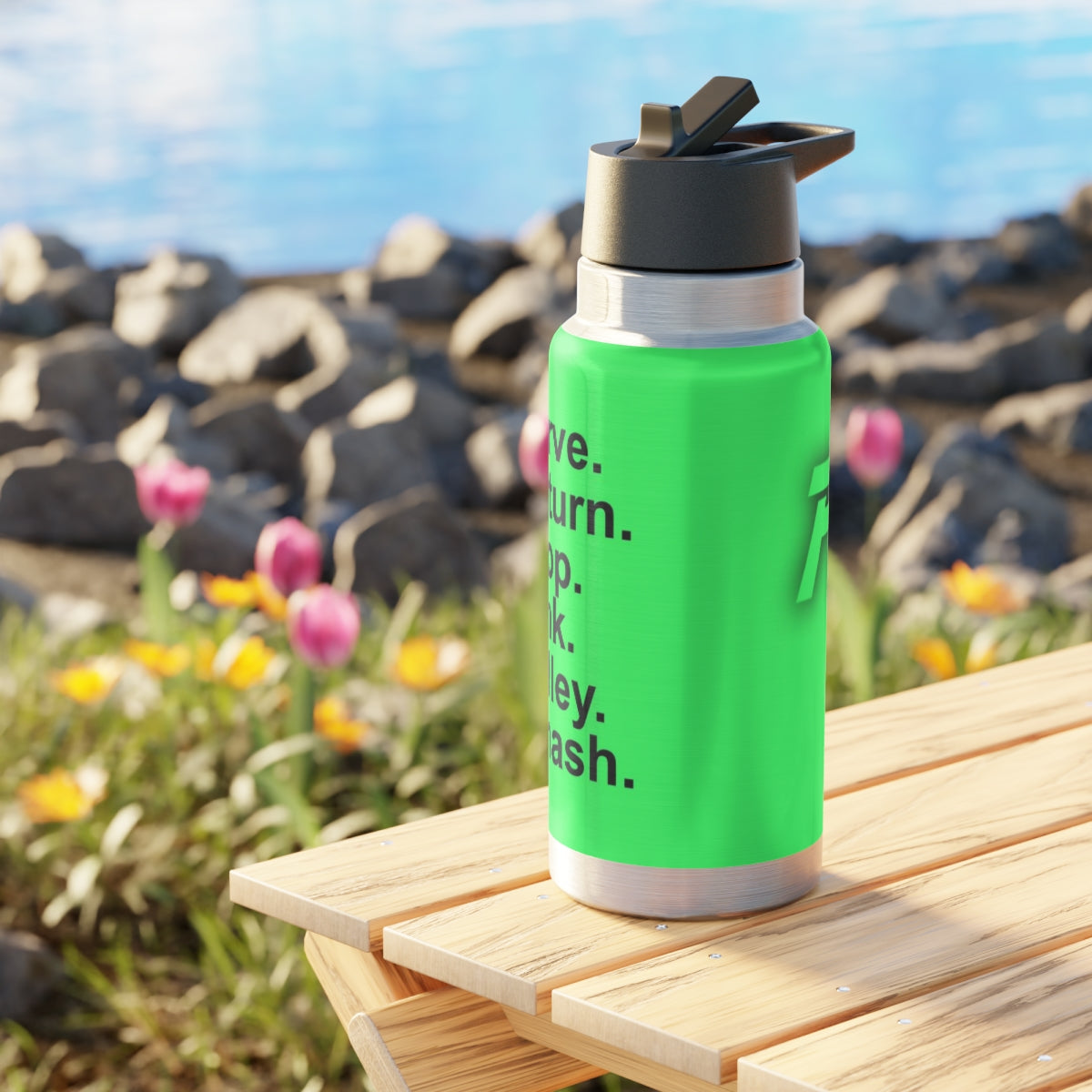 32 OZ DOUBLE-WALL STAINLESS STEEL WATER BOTTLE - GREEN