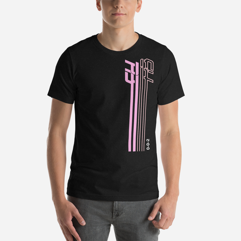 SOFT COTTON TSHIRT - BLACK W/PINK ECHO