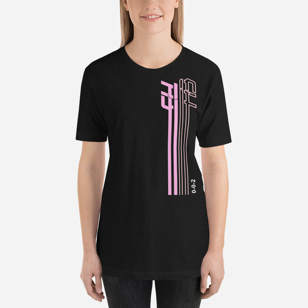 SOFT COTTON TSHIRT - BLACK W/PINK ECHO