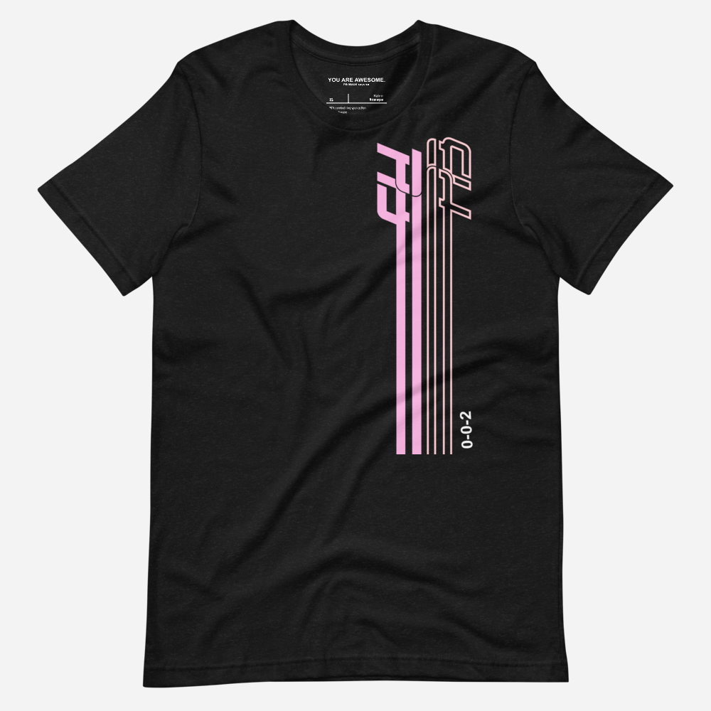 SOFT COTTON TSHIRT - BLACK W/PINK ECHO